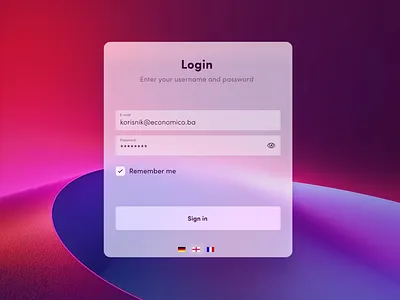 Login screen UI dailyui dailyuichallenge design glassy gradient graphic modern ui ux