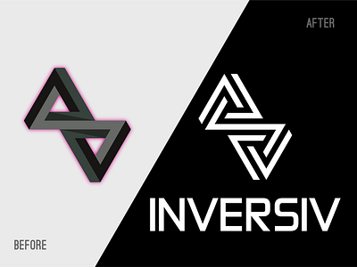 Logo Redesign for INVERSIV - Laser Fabrication Business before and after branding graphic design illustrator laser fabrication logo logo redesign professional design updated branding
