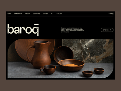 Baroq Website branding ceramics hero home page landing page minimalist ui ui design ux web design web page website