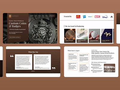 Xinwei Deco - Web UI Redesign dogtag website figma medal website motion graphics rebrand ui ui ux web design website redesign