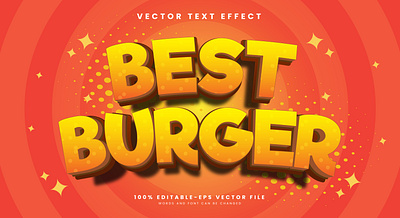 Best Burger 3d editable text style Template eat