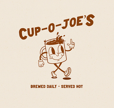 Cup-O-Joe's: come on down adobe illustrator character design coffee fun illustration modern procreate rubber hose vintage