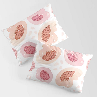 Poppy + Berries Pillows surface design graphic design illustration product design surface design watercolour