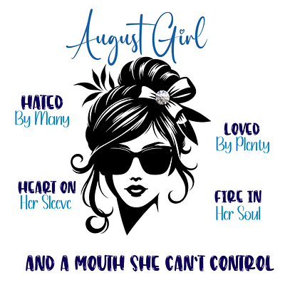 August Girl design digital files graphic design illustration png