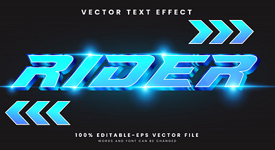 Rider 3d editable text style Template fast racer