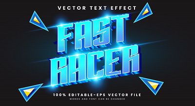 Fast Racer 3d editable text style Template flash