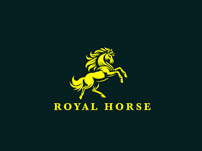 Royal Horse Logo animal animals branding crest crown estate heraldic horses marketing protection psd logo royal royal horse silhouette trustworthy ui unicorn unicorns ux vintage