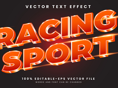 Racing Sport 3d editable text style Template fast rider