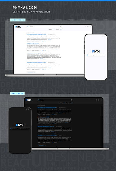 PNYX / Search Engine (AI) ai engine graphic design search ui ux
