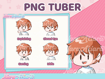 PNG Tuber Chibi Male Brown Hair live2d streamingtools