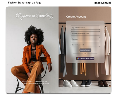 Fashion brand- Signup page branding design figma ui ux