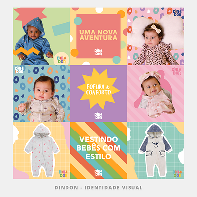 Din Don | Social Media baby branding clothing colorful cute fun graphic design instagram layout logo pastel template visual identity