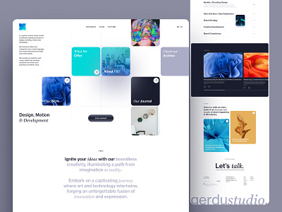 gerdustudio - Portfolio Website Exploration about us agency creative design footer header hero landing page navigation portfolio studio tiles ui ux web design website