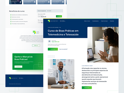 Landing Page para curso de Telessaúde clean conversion course curso design doctor ead figma health landingpage launch learning light medical medicine sell telemedicina telessaúde ui ux