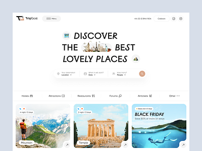TripGoal - Travel Platform adventure airbnb airplane booking cruise destination discovery flight hostel journey place places ticket tourismmm travel travel platform traveling agency trip voyage web