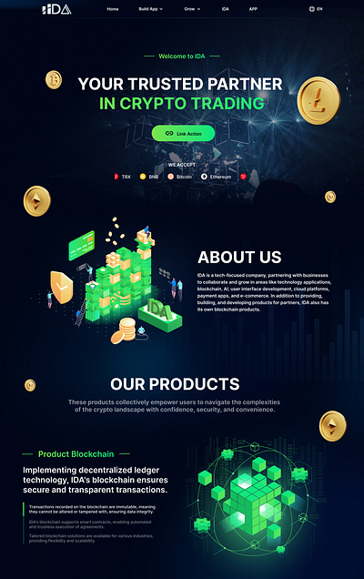 IDA - Crypto Trading animation design ui ux