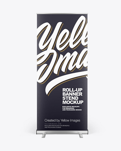 Free Download PSD Roll-up Banner Stand Mockup - Front View branding mockup
