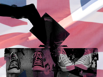Concept of Teenagers voting in UK general election design graphic design
