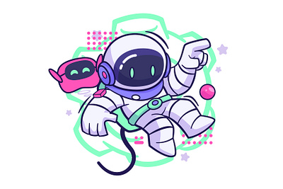 Astronaut Character Illustration astro design draw graphic design illustration space tech vector
