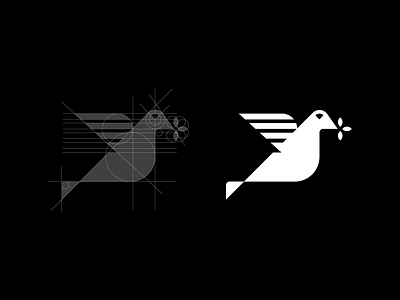 Dove of Peace Logo animal logo bird bird logo branding dove golden ratio icon identity design illustration logo logo mark peace vector