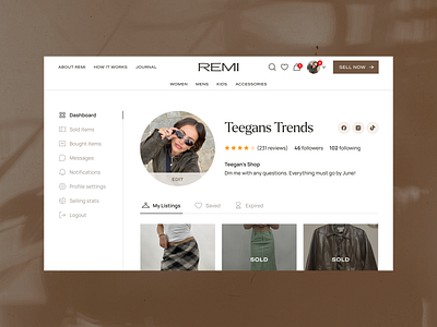 Fashion Marketplace Dashboard dashboard e commerce fashion ui design ux design visual design