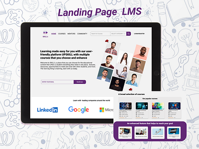 Learning Management System - Landing Page animation figma jitter landing page learning management system lms ui website designing