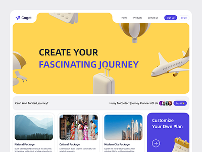 Plan Journey Web Design 3d journey landing page travel ui ui design web design