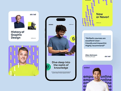 Skilled Online Course – Social Media brand branding carousel class course design education feed graphic design instagram learning logo marketing mockup online class online course post skill social media stories