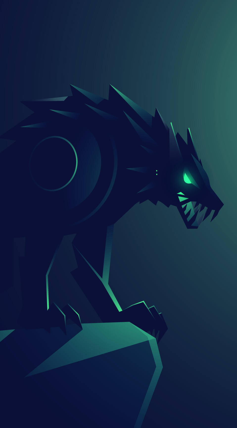 🐺 animal cyberpunk dystopic robot vector wolf