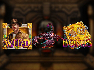 Set of slot characters for the Indiana Jones themed slot game animation characters animation gambling gambling animation gambling art game animation game art game design graphic design indiana jones indiana jones symbols motion graphics slot animation slot game art slot game design slot symbols animation