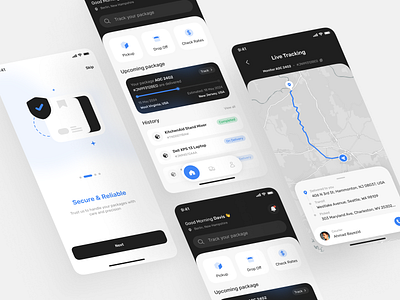 Shipping App app delivery app delivery management delivery service logistics logistics app mobile design mobile shipping on demand delivery package delivery parcel tracking product design shipment shipping shipping mobile track order tracking tracking app ui design uiux