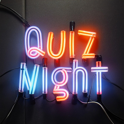 Quiz night AI, adobe firefly adobe ai black dark light neon poster