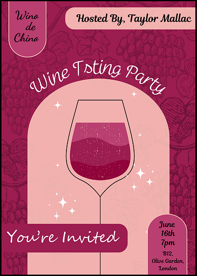 Invitation For Wine Tasting Party design e vite flyer graphic design illustration invitation pamplet