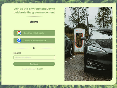 Sign-up page dailyui environmentday signup signuppage ui