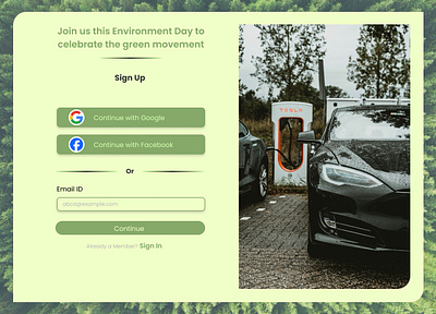 Sign-up page dailyui environmentday signup signuppage ui