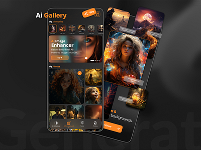 Ai Gallery Mobile App Design 3d ai app ai gallery app animation app design background remover app branding gallery app graphic design illustration image enhancer app logo motion graphics ui ui design