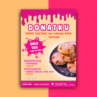 Design Donut Flyer branding design donut donut flyer figma graphic design illustration pink sugar
