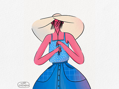 Summer burn character characterdesign hat illustration illustrator portrait skin summer summer vibe sun sunscreen woman