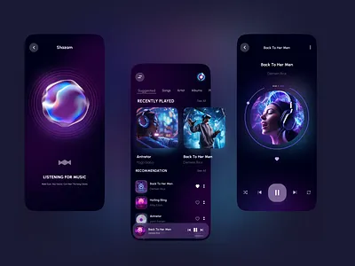 Musify - Ai Powered Music Player 3d ai apps andriod app animation app design branding graphic design illustration logo motion graphics music player music player app music player app design shazam ui ui ux