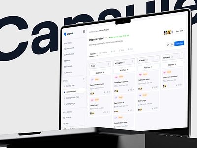 Capsule - Kanban Board card clean dashboard dashboard saas intuitive kanban management minimalist modern project saas soft task task management uiux saas vektora web apps web kanban white workflow