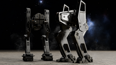 Mech sci fi 3d blender mech modeling render sci fi