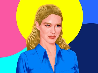 Léa Seydoux actor actress cinema colors concept digital painting film geometry graphicdesign illustration leaseydoux portrait texture