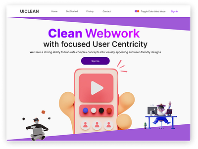 Clean Webwork Landing page branding design graphic design illustration illustrator cc logo ui ux vector vector artwork