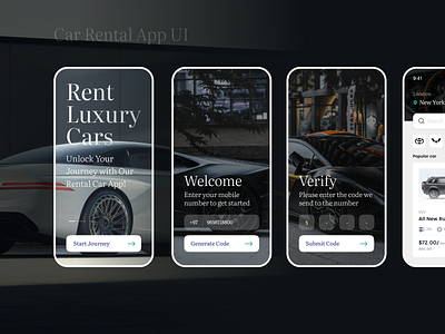 Car Rental App UI branding carrental graphic design rent ui uiux