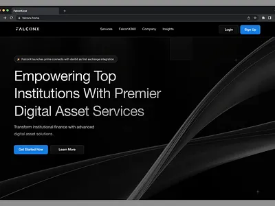 FalconX - Website Redesign design hero section ui