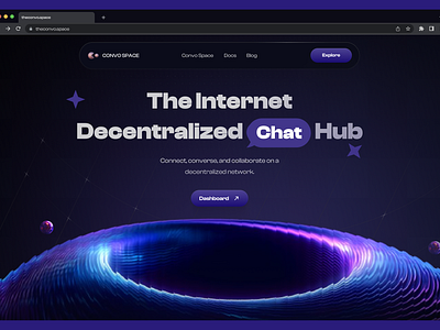 ConvoSpace - Website Redesign defi landing page design hero section landing page ui web3 web3 chat web3 design web3 hero sections web3 landing page