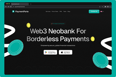PaymentPorte - Landing page redesign banking defi defi landing page design ui web3 web3 design web3 payments