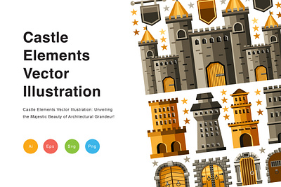 Castle Elements Vector Illustration tower