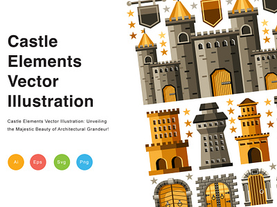 Castle Elements Vector Illustration tower