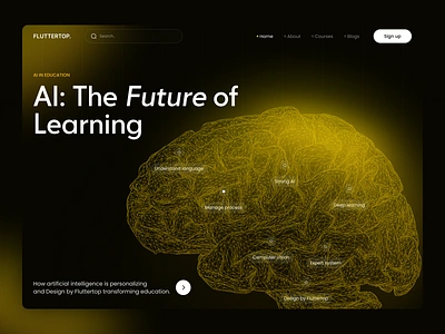 AI Website UI Design for Education ai classroom tools ai education tools for teachers ai in online education ai powered learning platforms ai tutors ai website artificial intelligence education app education website educational eps fluttertop landing page learning platform machine learning online course online education ps web webdesign